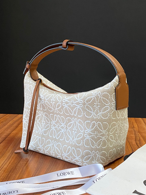 LOEWE small Cubi bag in Anagram jacquard and calfskin