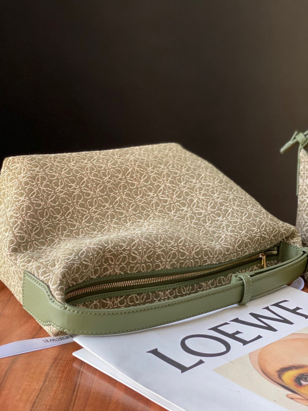 LOEWE Cubi bag in Anagram jacquard and calfskin