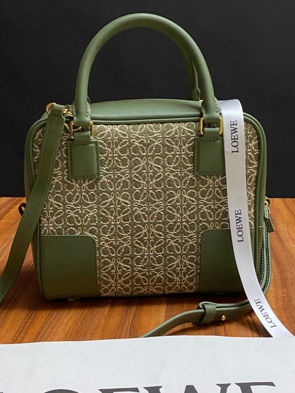 LOEWE Amazona 19 square bag in jacquard and calfskin