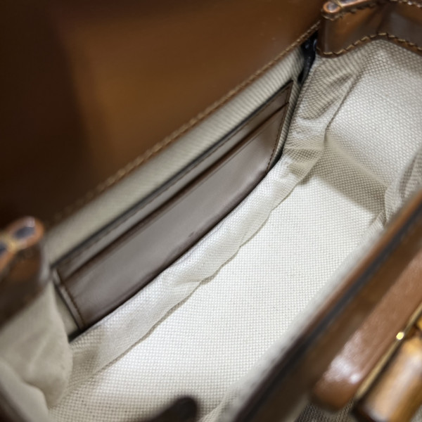 G*u*i mini top handle bag with bamboo