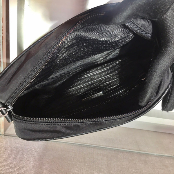 Pra*a re-nylon and saffiano leather shoulder bag
