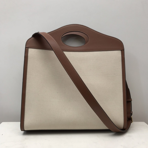 B**rry medium two-tone canvas and leather pocket tote