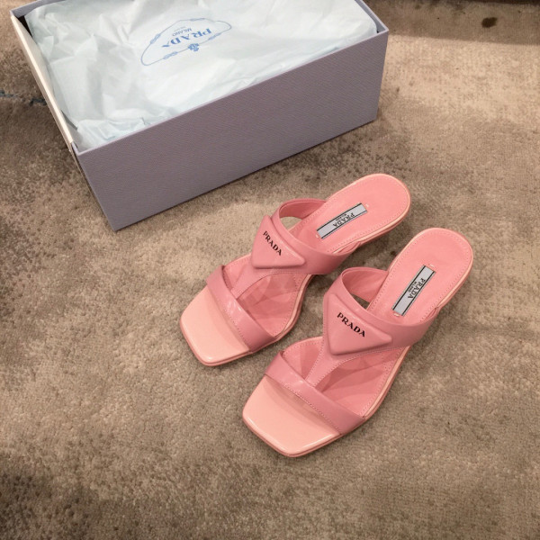 Pra*a brushed leather high-heeled thong sandals