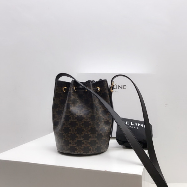 Ce**e small drawstring bag in triomphe canvas