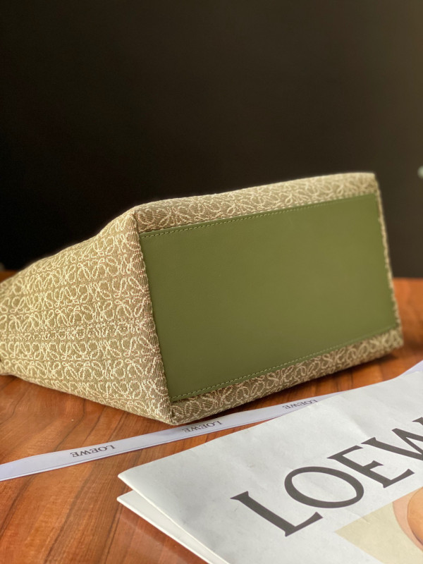 LOEWE Cubi bag in Anagram jacquard and calfskin