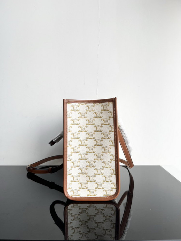 Ce**e mini horizontal cabas in triomphe canvas and calfskin