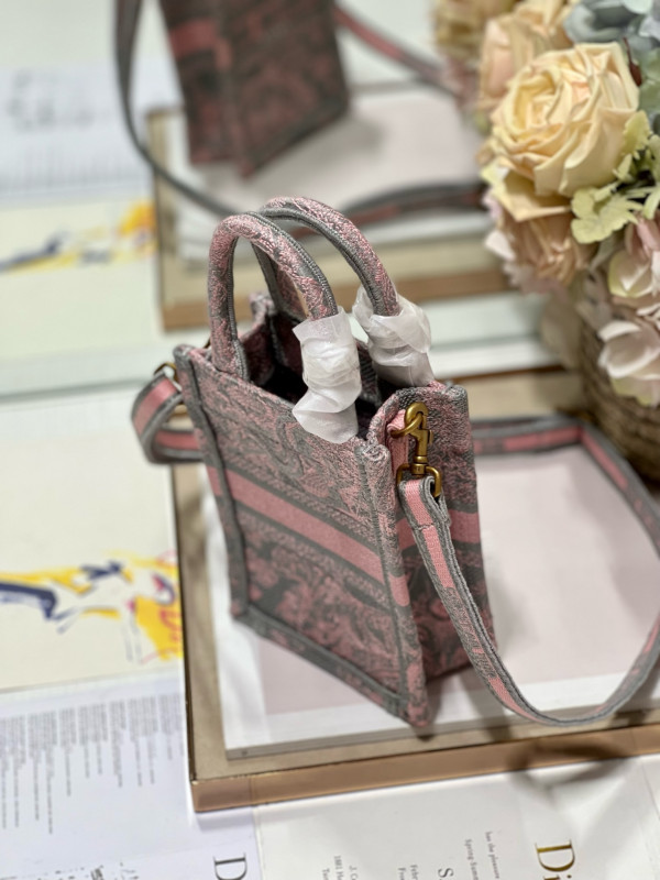 mini D*or book tote phone bag