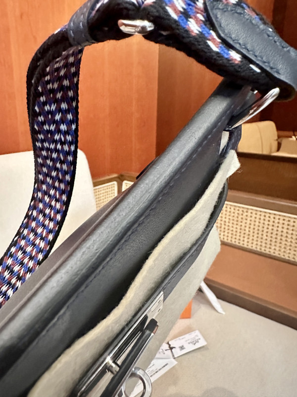 H**mes jypsiere mini bag in swift leather gris meyer