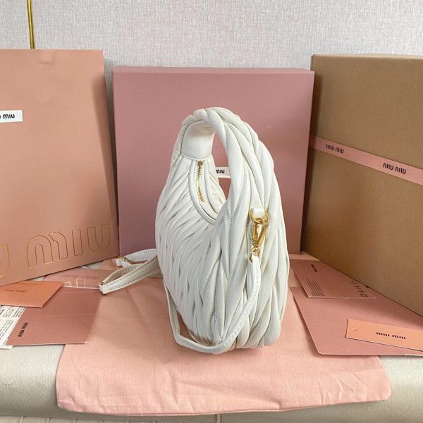 MIUMIU Wander matelassé nappa leather hobo bag