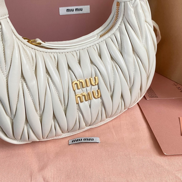 MIUMIU Wander matelassé nappa leather hobo bag