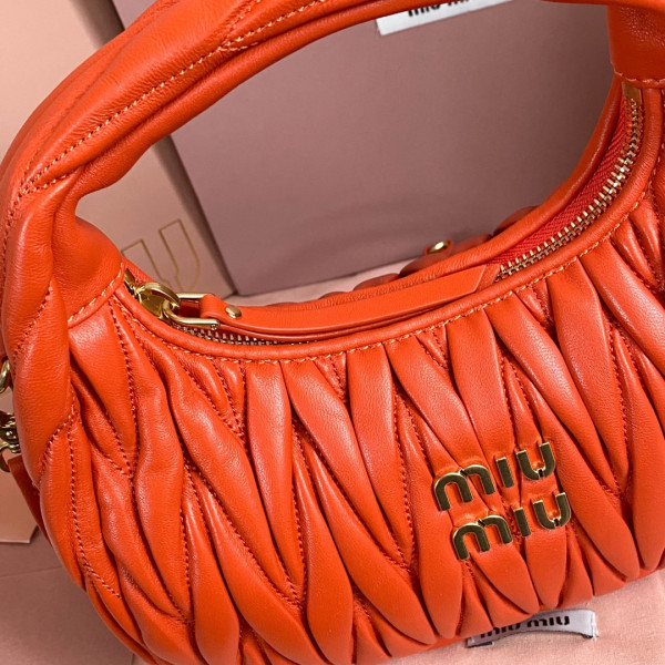 MIUMIU Wander matelassé nappa leather hobo bag